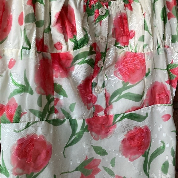 Commense Cream, Rose and Green Floral Dress XS NWT - Picture 7 of 16